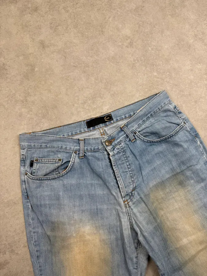 2000s Cavalli Light Blue Washed Denim Jeans hrZqTcj 5