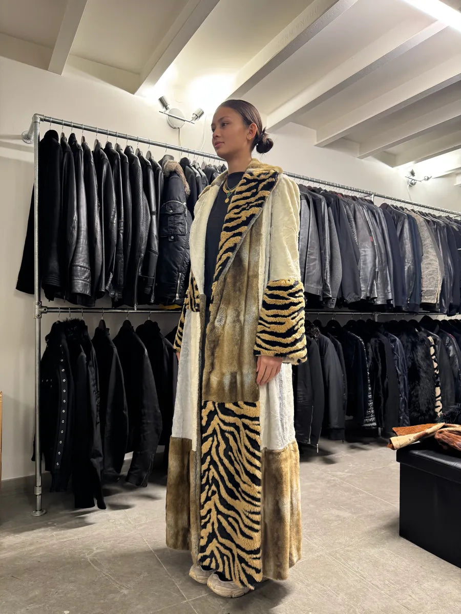 2000s Cavalli Long Italian Trench Faux Fur Coat (S) 2