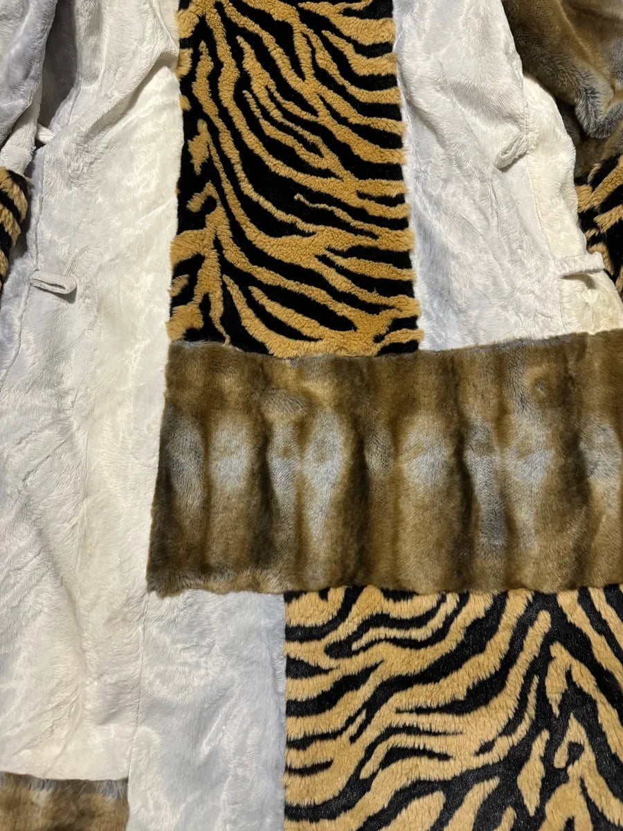2000s Cavalli Long Italian Trench Faux Fur Coat (S) 5