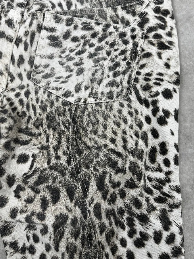 SS2006 Cavalli Black & White Leopard Print Pants JfFlXHm 7