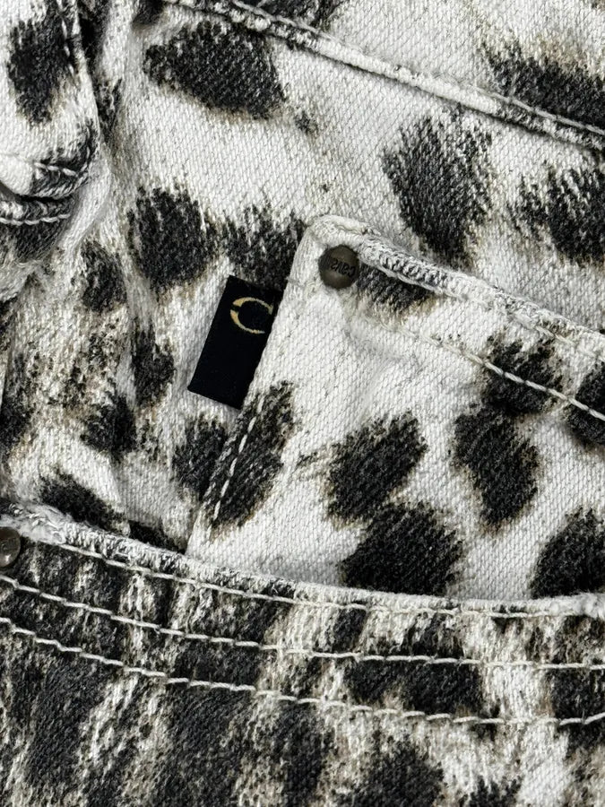 SS2006 Cavalli Black & White Leopard Print Pants JfFlXHm 10