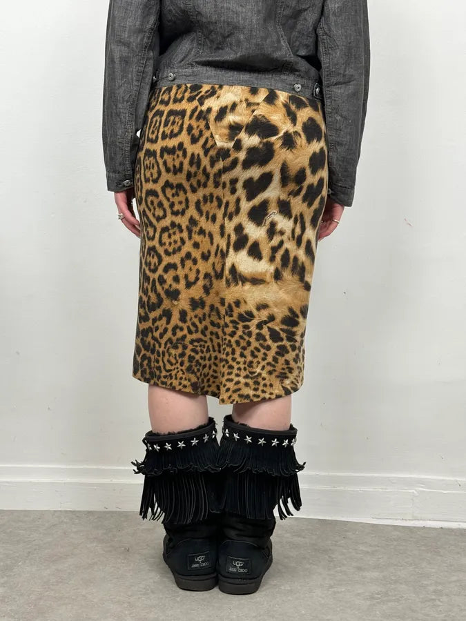 AW2003 Roberto Cavalli Leopard Wool Skirt  JMbUxya 1