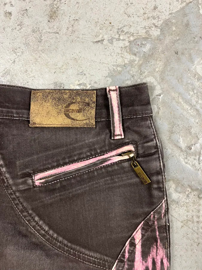 2000s Cavalli Magma Fire Denim Skirt (L) 9
