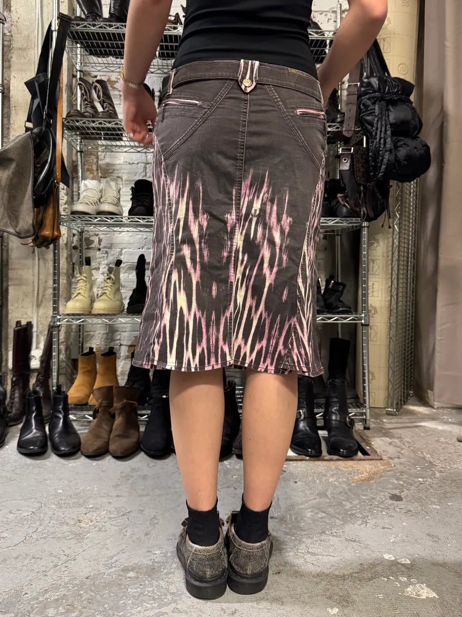 2000s Cavalli Magma Fire Denim Skirt (L) 5
