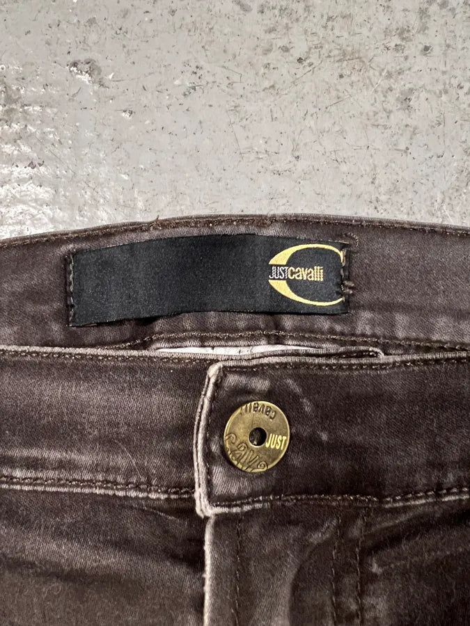 2000s Cavalli Magma Fire Denim Skirt (L) 6