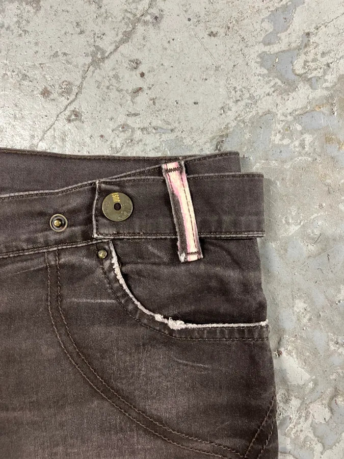 2000s Cavalli Magma Fire Denim Skirt (L) 7