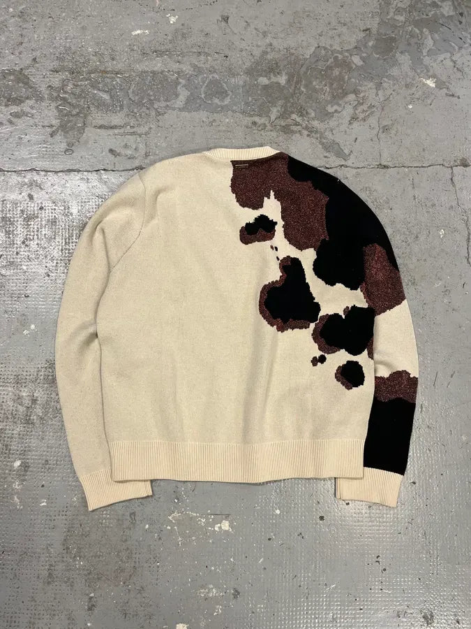 2000s Cavalli Map Relief White Sweater tckRfpu 6
