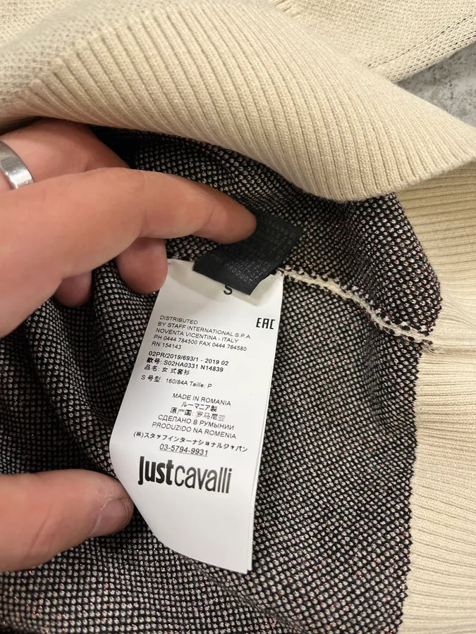 2000s Cavalli Map Relief White Sweater tckRfpu 11