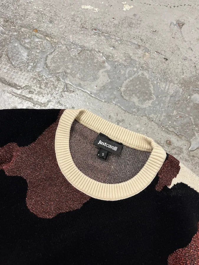 2000s Cavalli Map Relief White Sweater tckRfpu 4