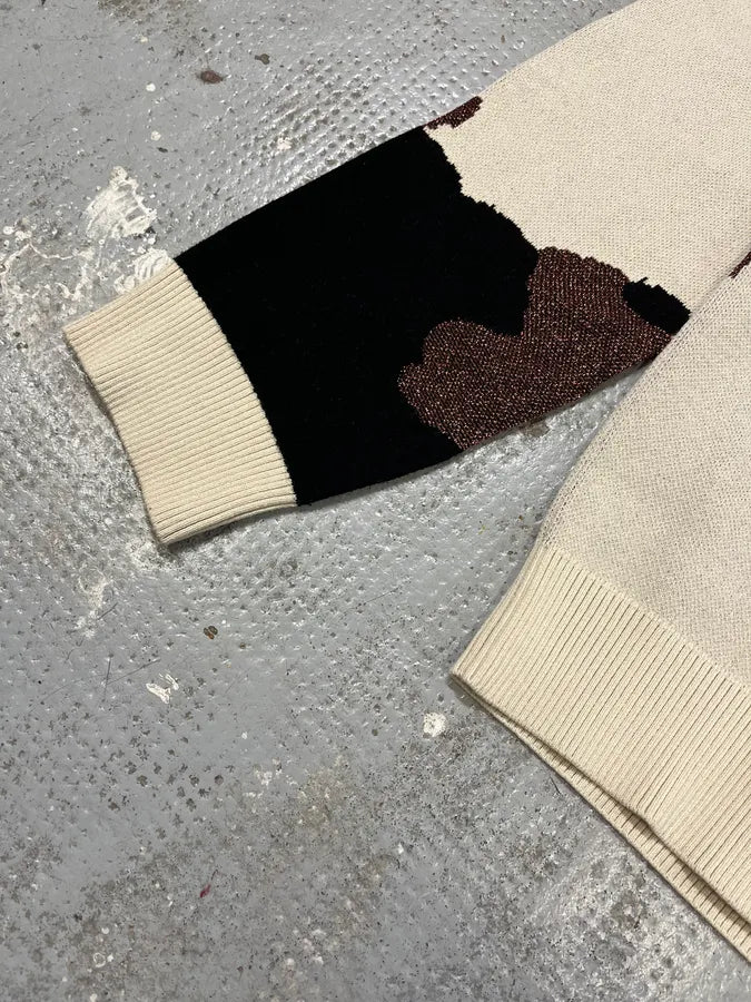 2000s Cavalli Map Relief White Sweater tckRfpu 5