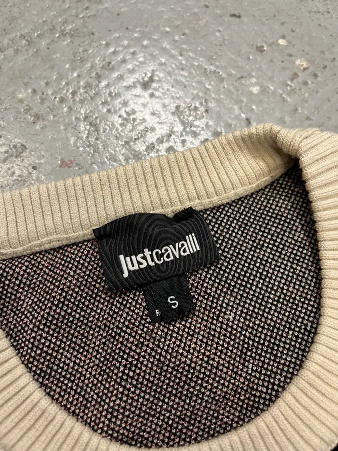 2000s Cavalli Map Relief White Sweater tckRfpu 8