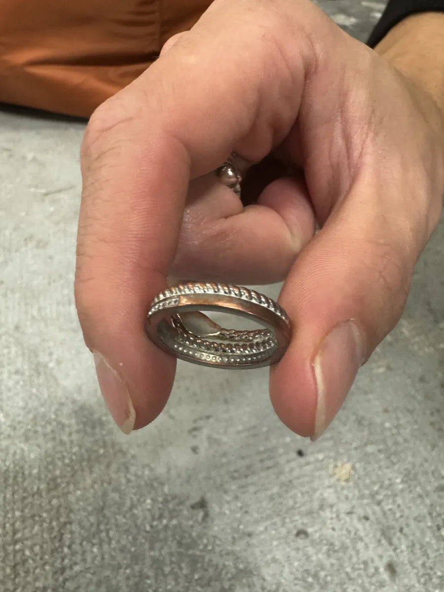 2000s Cavalli Metallic Silver Snake Ring  (OS) 2