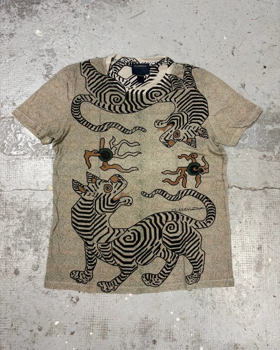 2000s Roberto Cavalli Monster Grey T-Shirt ZDduTGQ 0