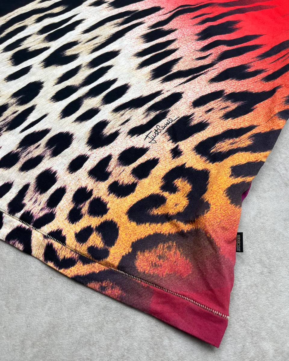 2000s Cavalli Multicolor Red Leopard Tank-Top snLKltV 5