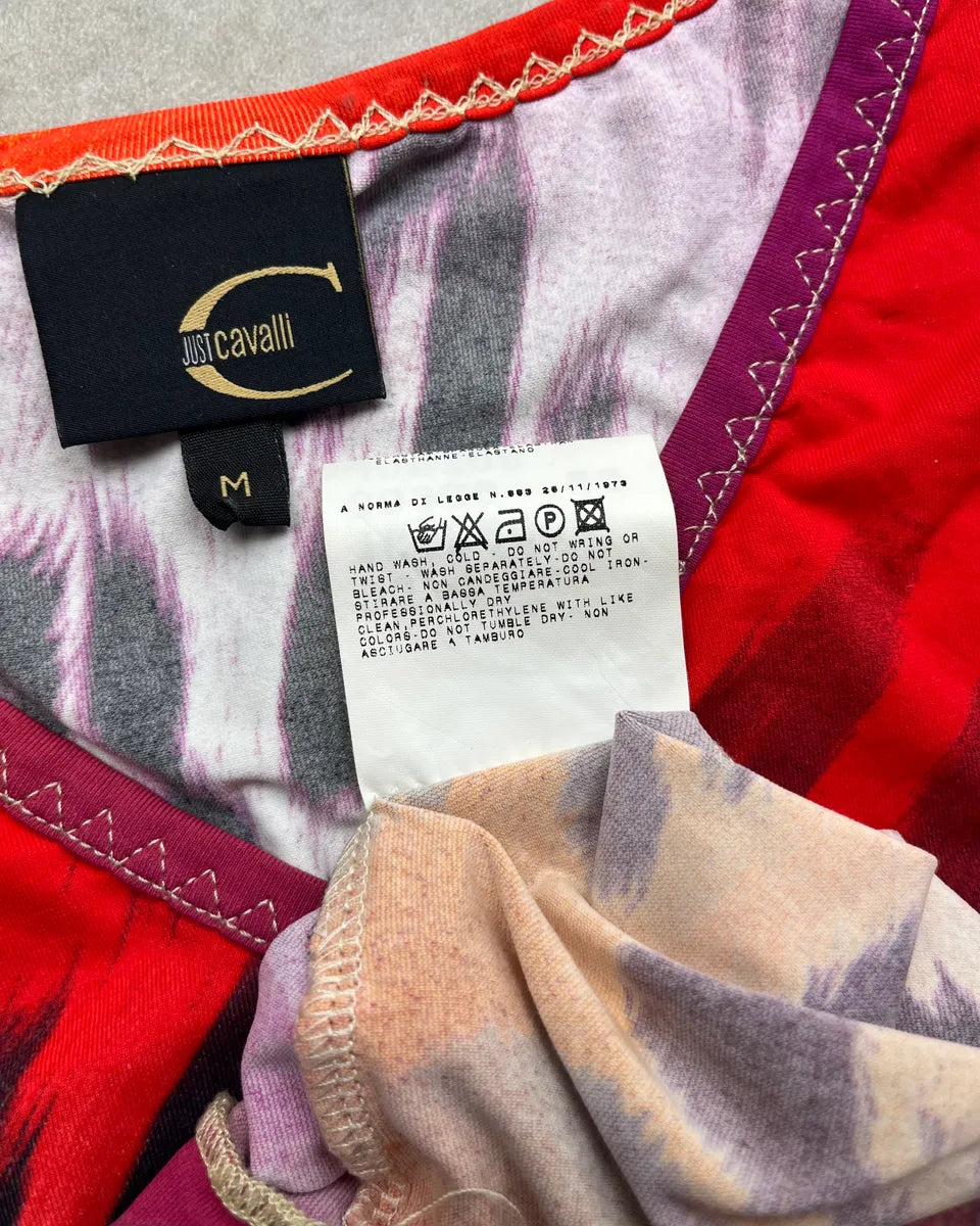 2000s Cavalli Multicolor Red Leopard Tank-Top snLKltV 9