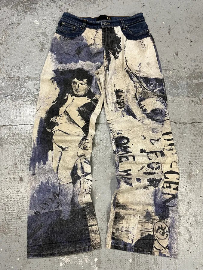 2000s Cavalli Napoleon Dynasty Straight Pants (S/M) tThbEgE 0