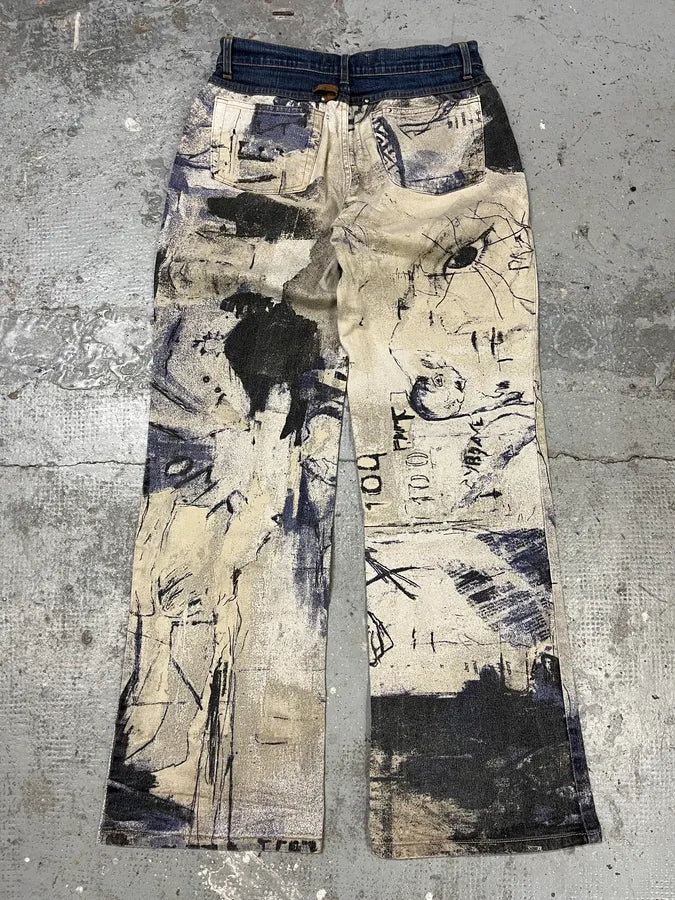 2000s Cavalli Napoleon Dynasty Straight Pants (S/M) tThbEgE 7