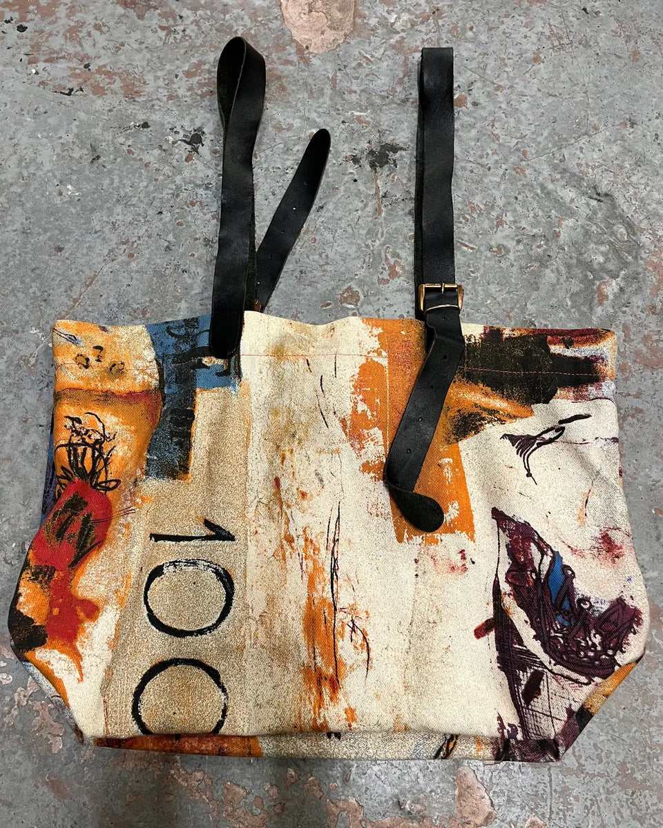 2000s Cavalli Napoleon Painting Abstract Tote Bag IeDWdTS 7