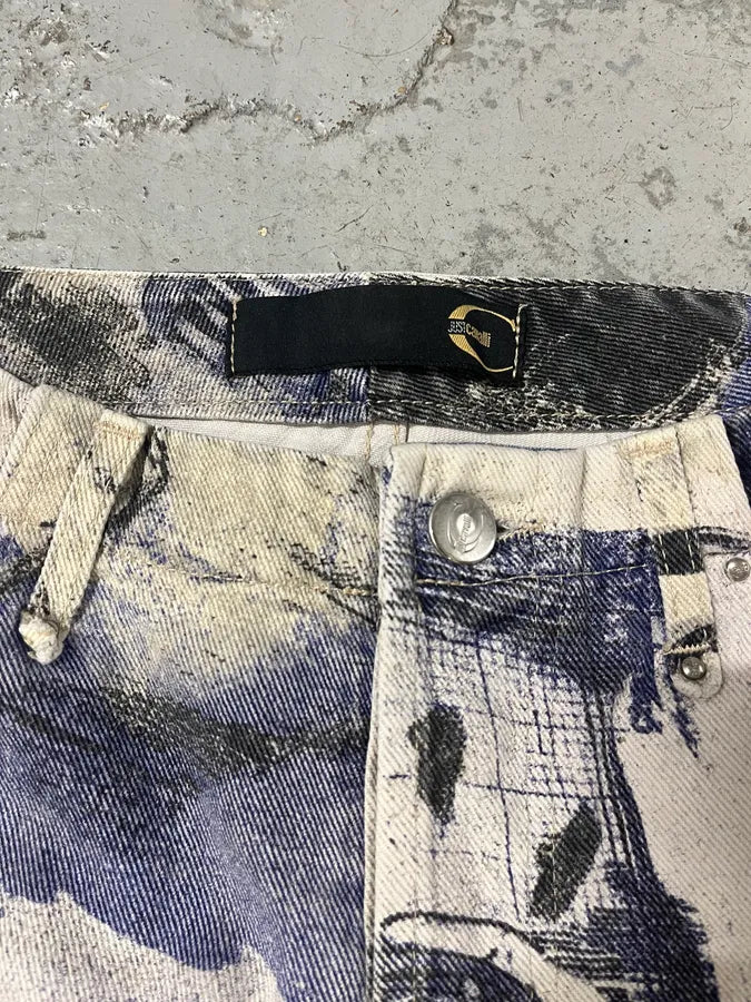 2000s Cavalli Napoleon White & Blue Pants dJJRyem 7