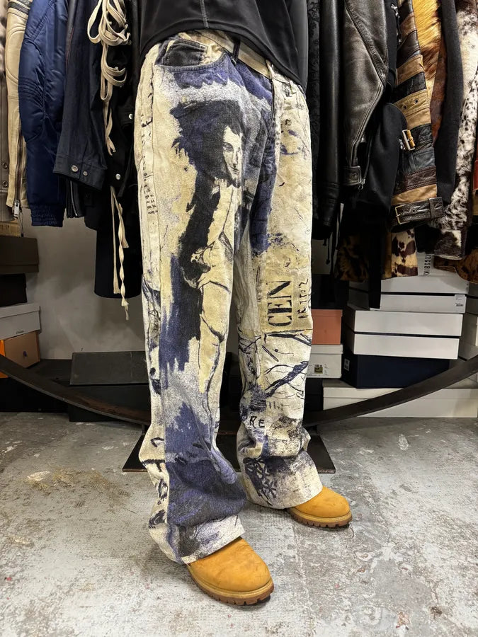 2000s Cavalli Napoleon White & Navy Pants XOGSYfx 2