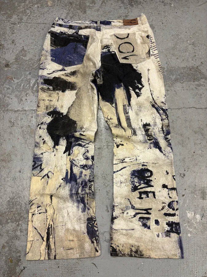 2000s Cavalli Napoleon White & Navy Pants XOGSYfx 6