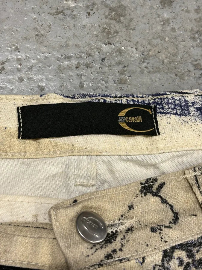 2000s Cavalli Napoleon White & Navy Pants XOGSYfx 9