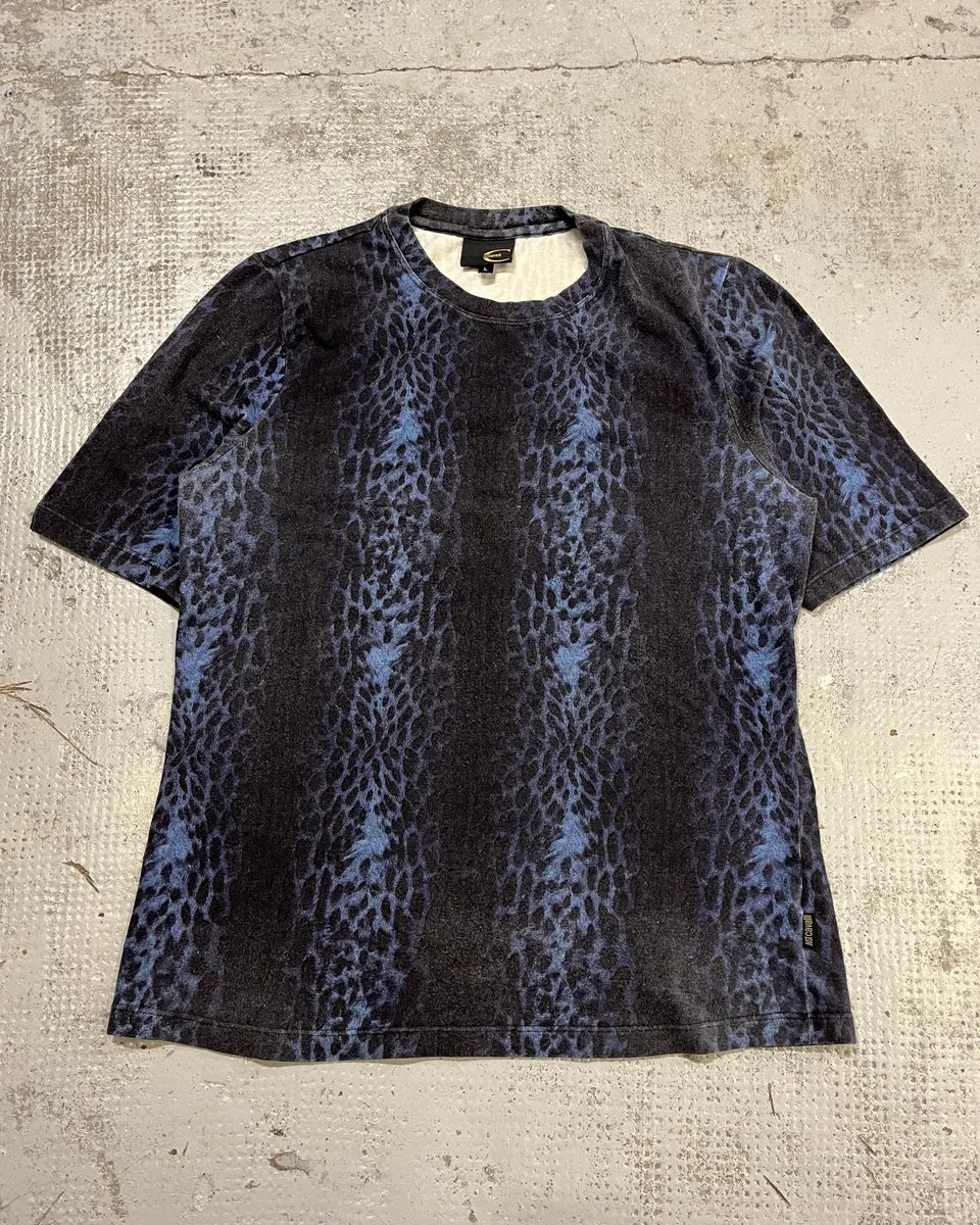 2000s Cavalli Navy & Black Leopard T-Shirt taijlze 0