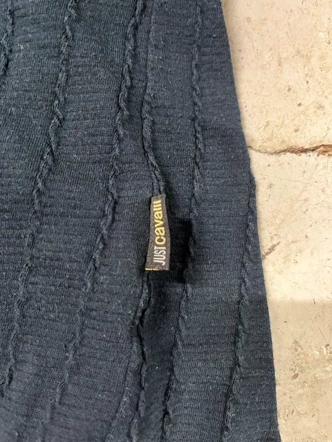 2000s Cavalli Navy & White Signature Zebra Longsleeves (S) fQrPinx 6