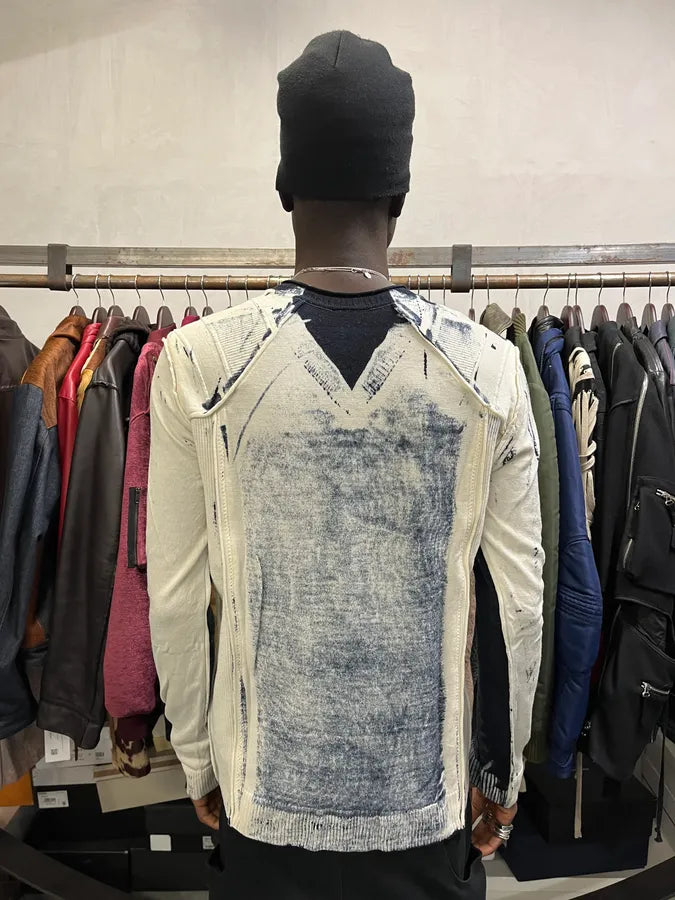 2000s Cavalli Navy Overprint Sweater gyQdQPA 2