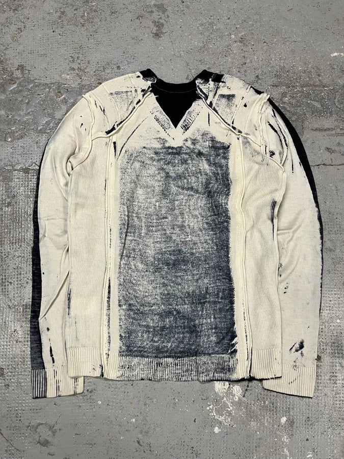 2000s Cavalli Navy Overprint Sweater gyQdQPA 7