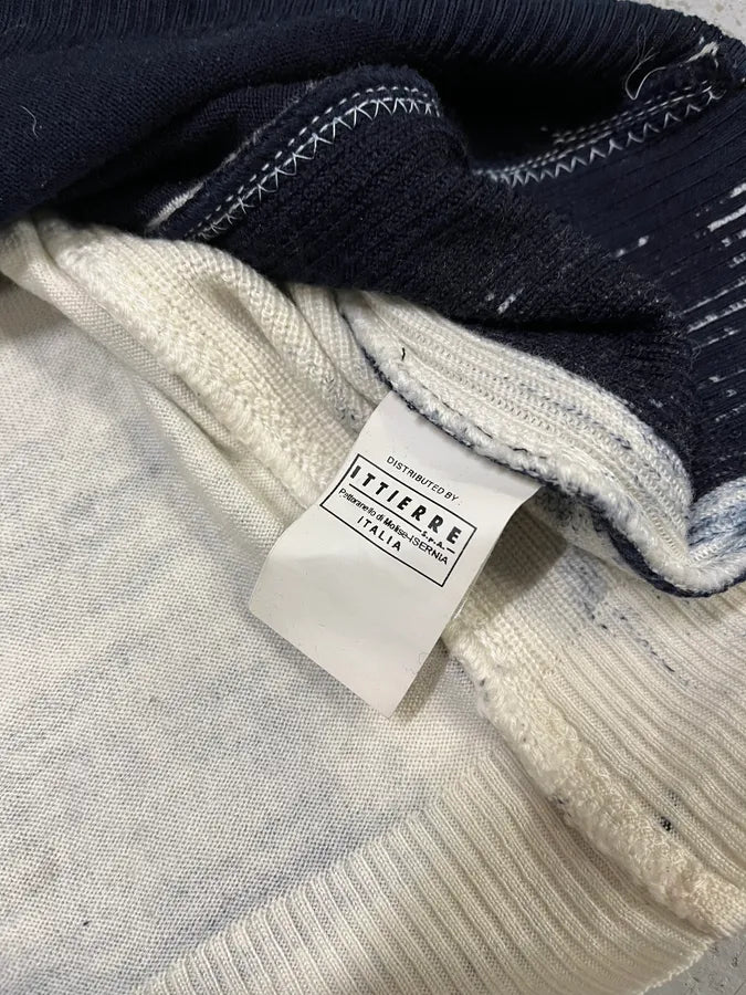 2000s Cavalli Navy Overprint Sweater gyQdQPA 8