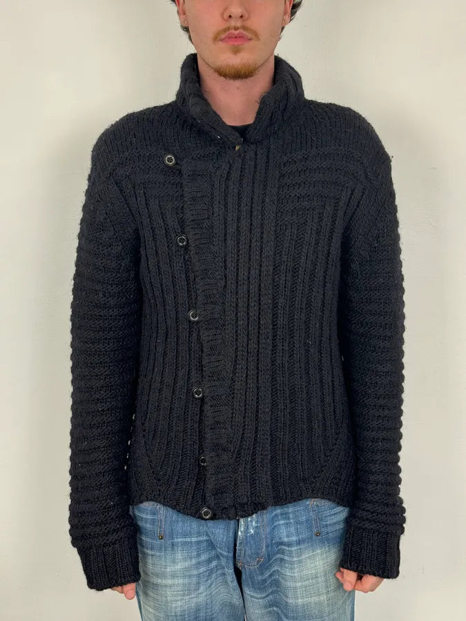 AW2008 Cavalli Navy Wool Alpaca Asymmetrical Sweater jtazgrr 1