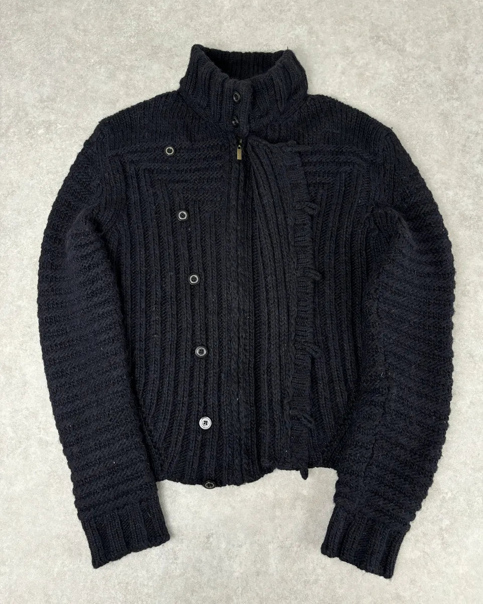 AW2008 Cavalli Navy Wool Alpaca Asymmetrical Sweater jtazgrr 3