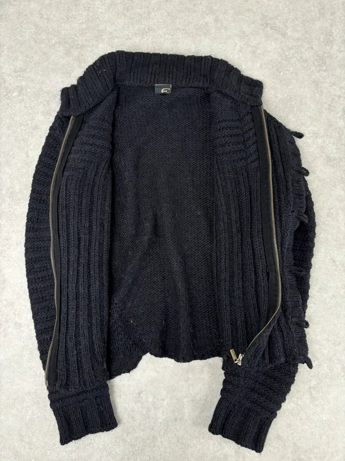 AW2008 Cavalli Navy Wool Alpaca Asymmetrical Sweater jtazgrr 7