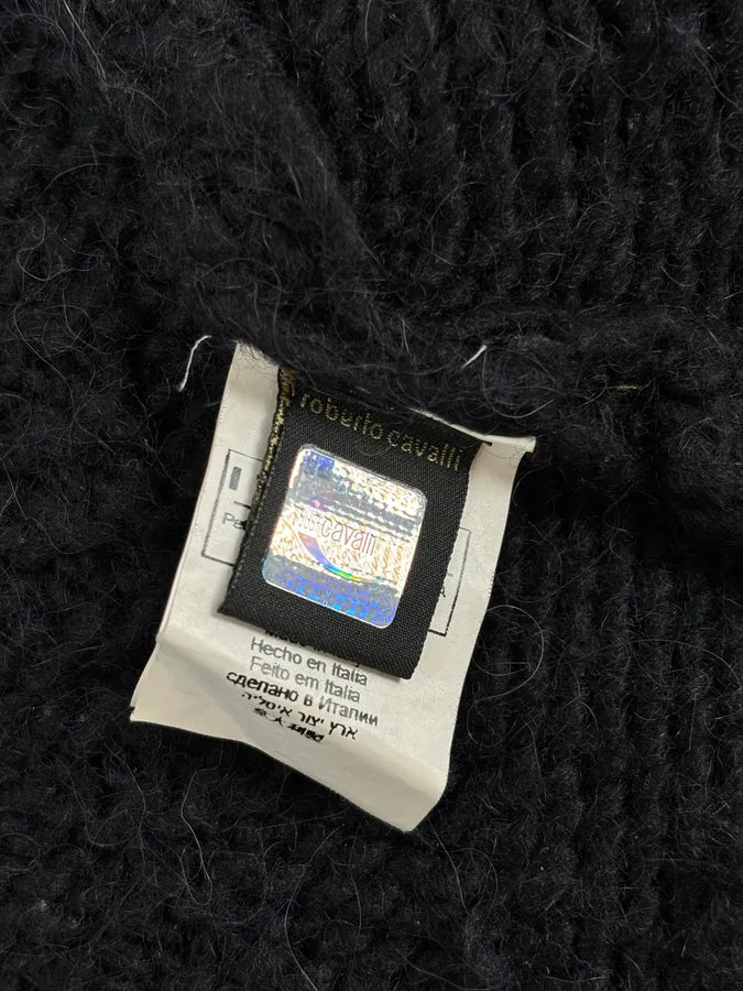 AW2008 Cavalli Navy Wool Alpaca Asymmetrical Sweater jtazgrr 9