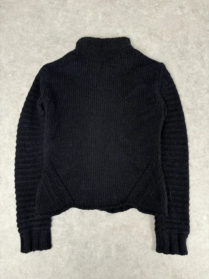AW2008 Cavalli Navy Wool Alpaca Asymmetrical Sweater jtazgrr 4