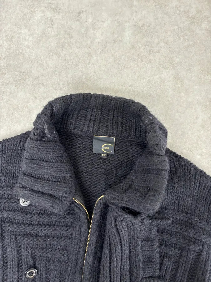 AW2008 Cavalli Navy Wool Alpaca Asymmetrical Sweater jtazgrr 6