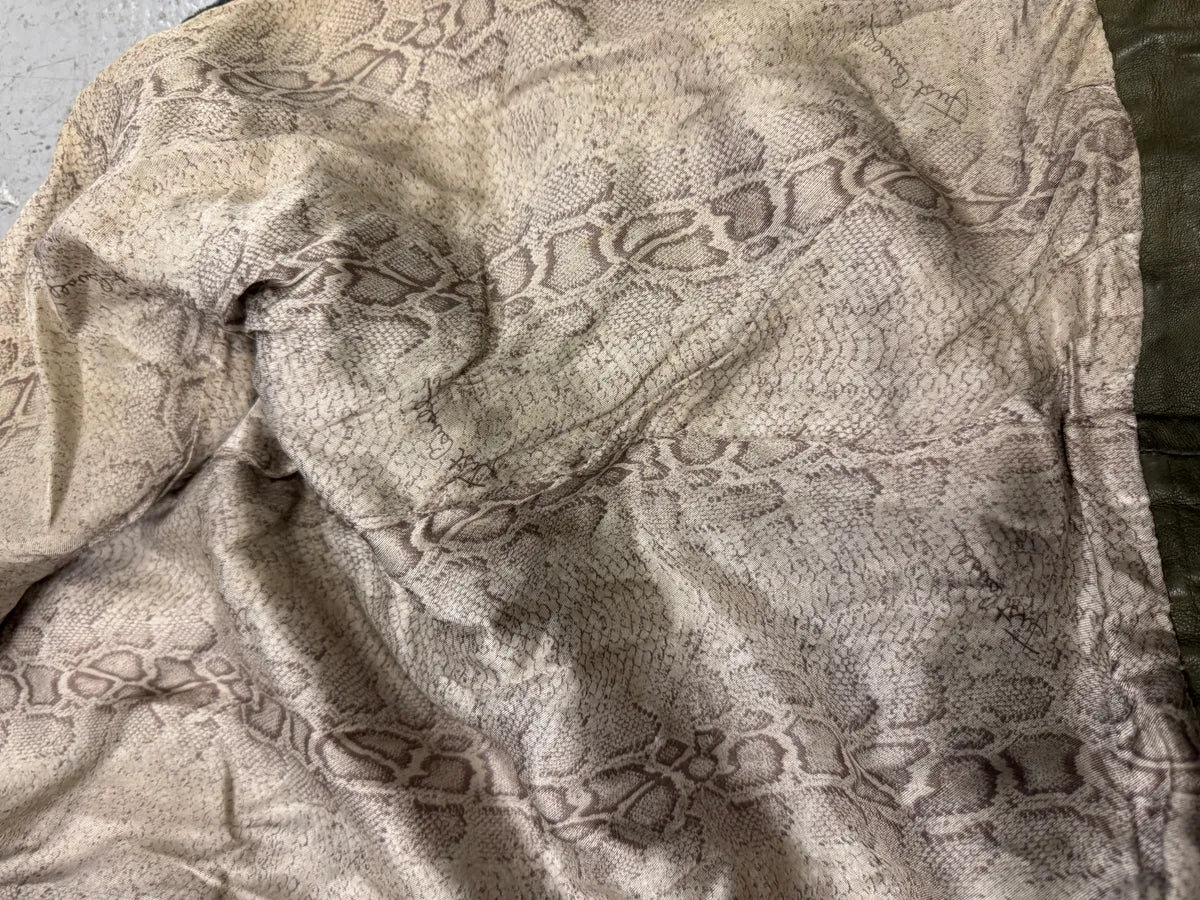 2000s Cavalli Olive Innovative Structured Biker Leather Jacket (M) 10