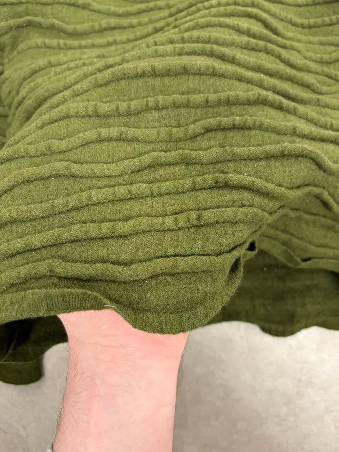 2000s Cavalli Olive Textured Wave Wool Sweater XxJfPfs 6