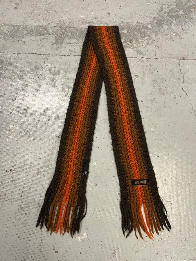 2000s Cavalli Orange & Brown Gradient Wool Scarf dHukEgg 1