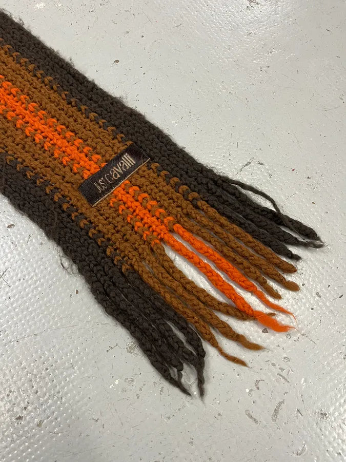 2000s Cavalli Orange & Brown Gradient Wool Scarf dHukEgg 3