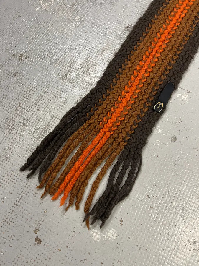 2000s Cavalli Orange & Brown Gradient Wool Scarf dHukEgg 4