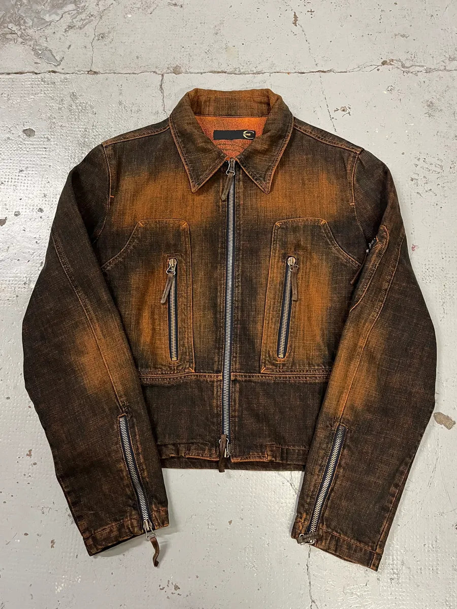 2000s Cavalli Orange Faded Sunset Denim Jacket DAsJKsn 0