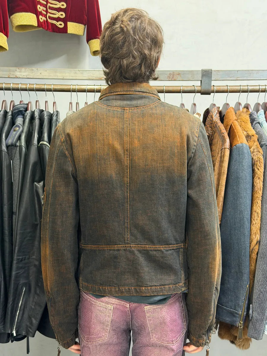 2000s Cavalli Orange Faded Sunset Denim Jacket DAsJKsn 2