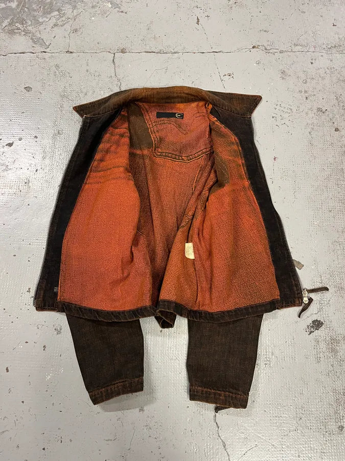 2000s Cavalli Orange Faded Sunset Denim Jacket DAsJKsn 7