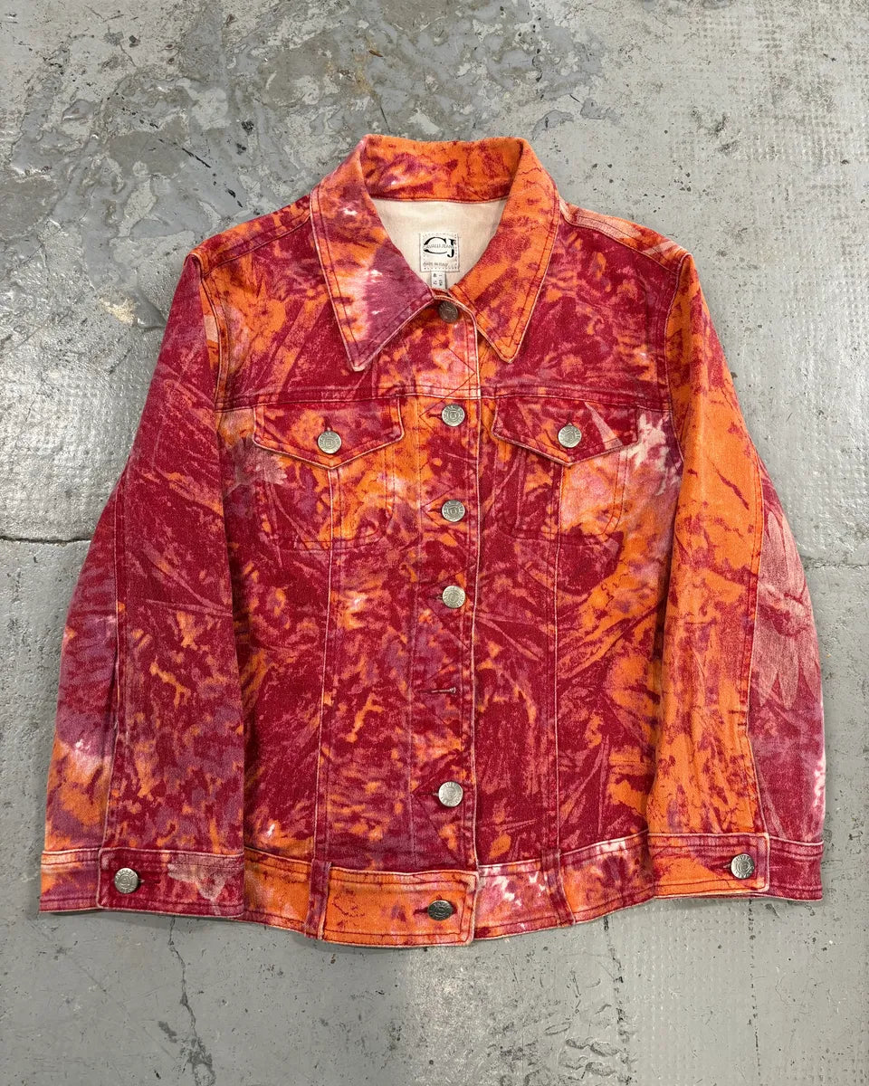 2000s Cavalli Orange Fire Denim Jacket spSJRAH 0