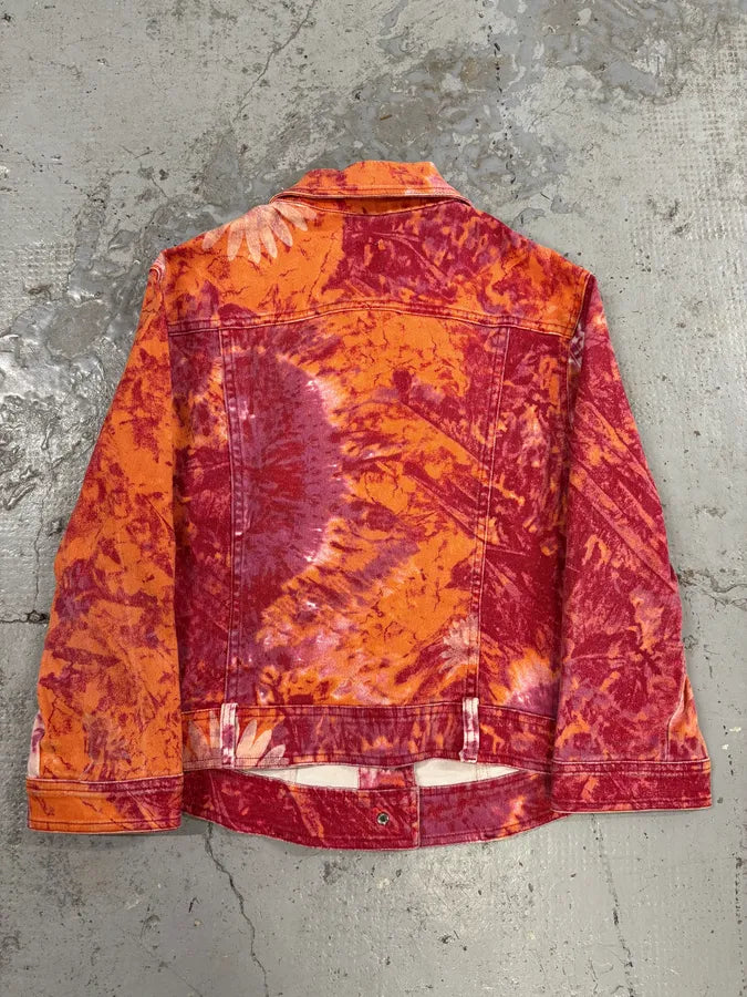 2000s Cavalli Orange Fire Denim Jacket spSJRAH 5
