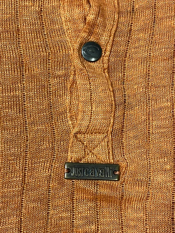 2000s Cavalli Orange Henley Longsleeves wcPLXxU 6