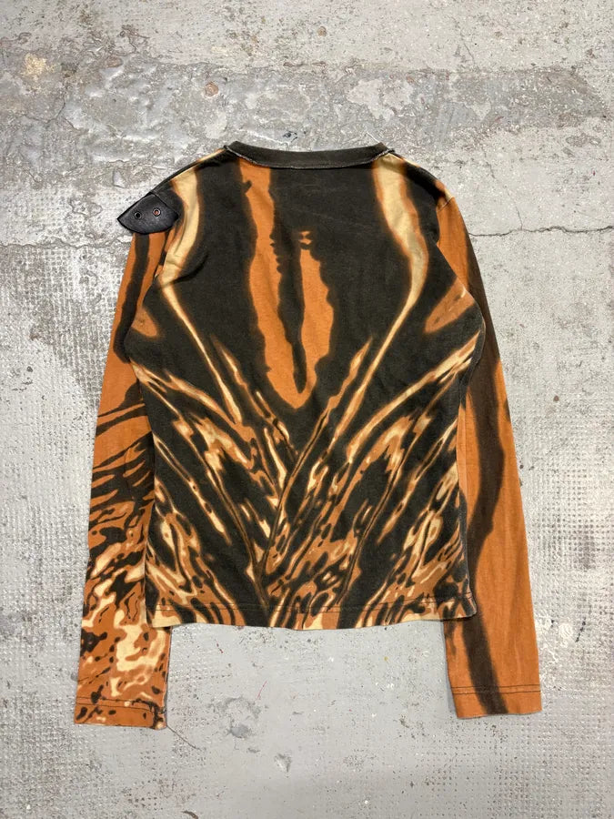 SS2002 Cavalli Orange Lava Hallucination Longsleeve T-Shirt KMObKfb 5