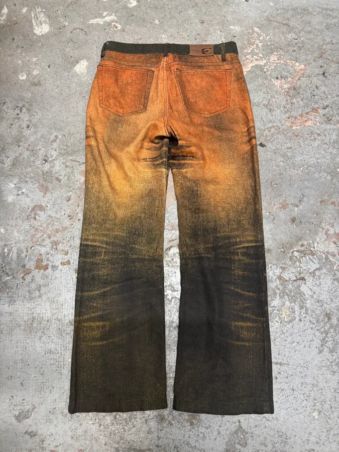 2000s Cavalli Orange Overprint Pants oxqZQRl 7